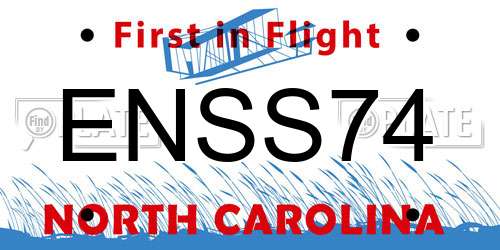 ENSS74 North Carolina License Plate