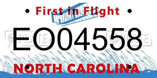 EO04558 North Carolina License Plate