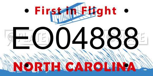 EO04888 North Carolina License Plate