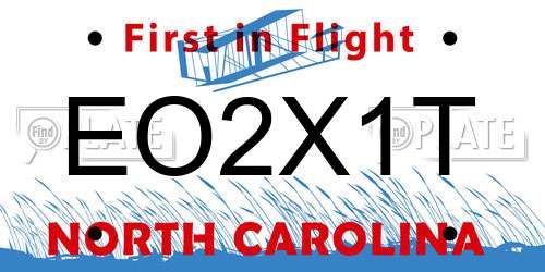 EO2X1T North Carolina License Plate