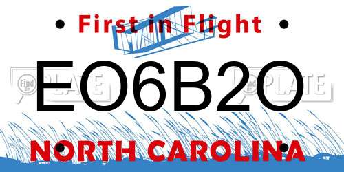 EO6B2O North Carolina License Plate