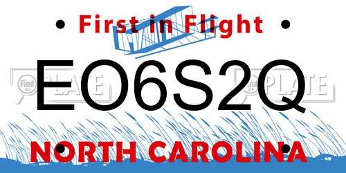 EO6S2Q North Carolina License Plate