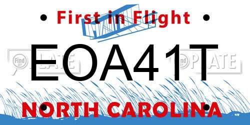 EOA41T North Carolina License Plate