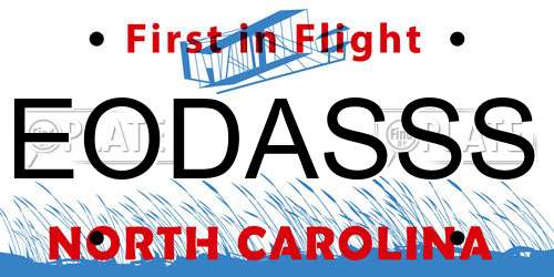 EODASSS North Carolina License Plate