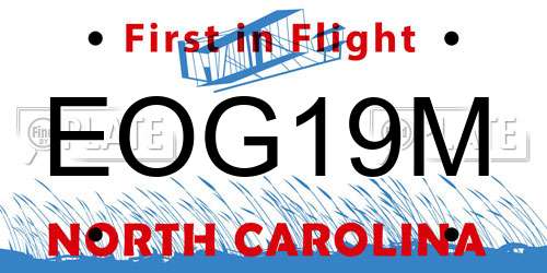 EOG19M North Carolina License Plate