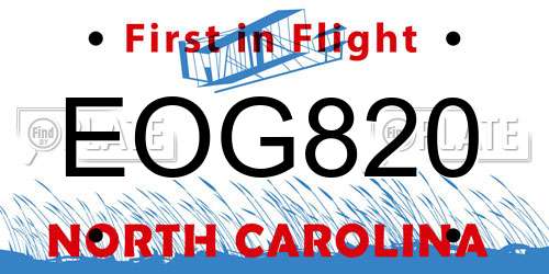 EOG820 North Carolina License Plate
