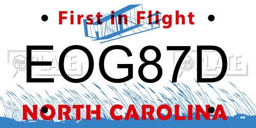 EOG87D North Carolina License Plate