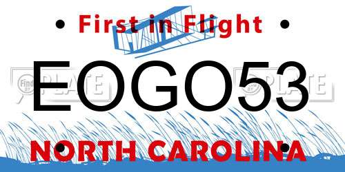 EOGO53 North Carolina License Plate