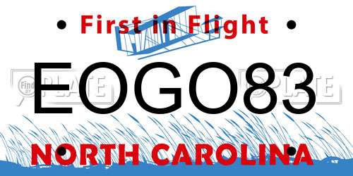 EOGO83 North Carolina License Plate