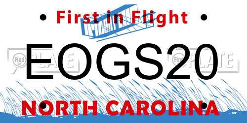 EOGS20 North Carolina License Plate