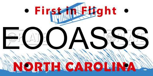 EOOASSS North Carolina License Plate