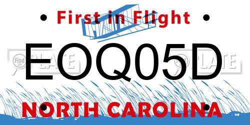 EOQ05D North Carolina License Plate