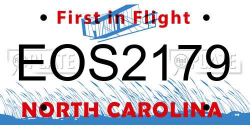EOS2179 North Carolina License Plate
