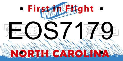 EOS7179 North Carolina License Plate