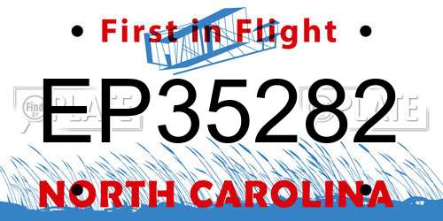 EP35282 North Carolina License Plate