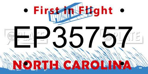 EP35757 North Carolina License Plate