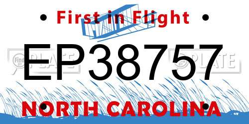 EP38757 North Carolina License Plate