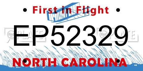 EP52329 North Carolina License Plate