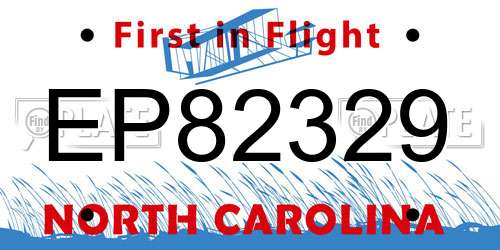 EP82329 North Carolina License Plate