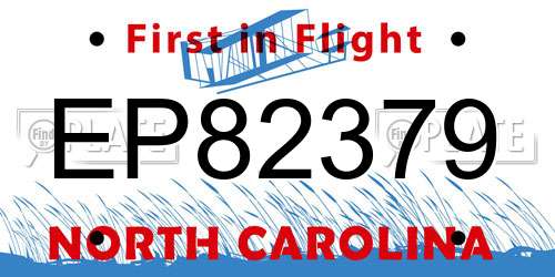 EP82379 North Carolina License Plate