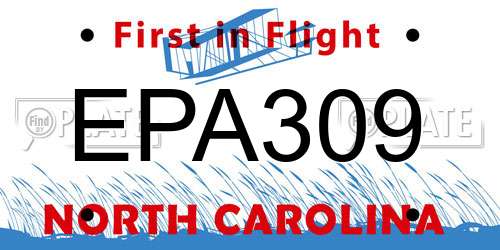 EPA309 North Carolina License Plate
