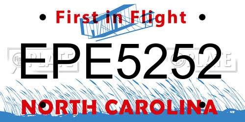 EPE5252 North Carolina License Plate