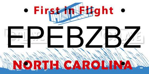 EPEBZBZ North Carolina License Plate