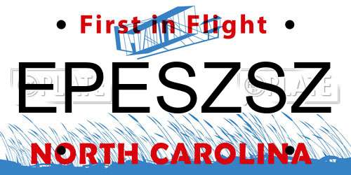 EPESZSZ North Carolina License Plate