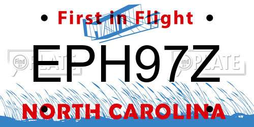 EPH97Z North Carolina License Plate