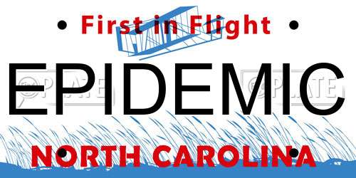 EPIDEMIC North Carolina License Plate
