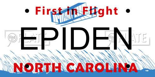 EPIDEN North Carolina License Plate