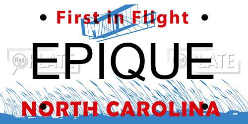 EPIQUE North Carolina License Plate