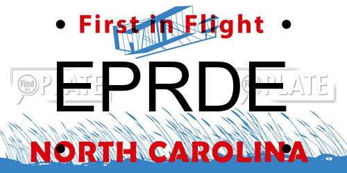 EPRDE North Carolina License Plate