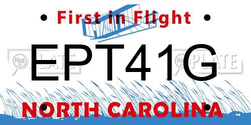 EPT41G North Carolina License Plate