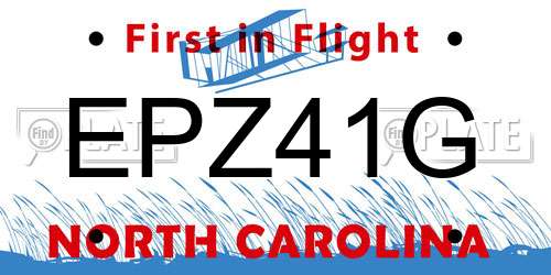 EPZ41G North Carolina License Plate