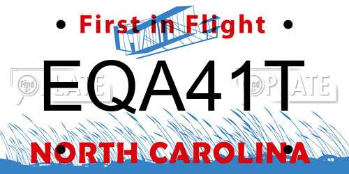 EQA41T North Carolina License Plate