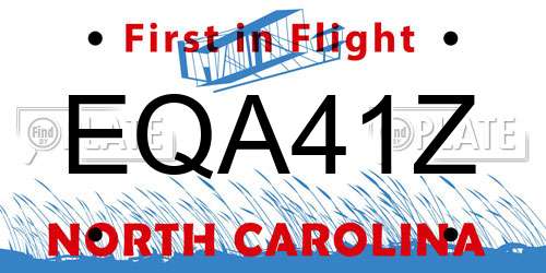 EQA41Z North Carolina License Plate