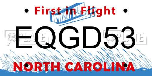 EQGD53 North Carolina License Plate