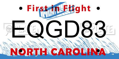 EQGD83 North Carolina License Plate