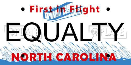 EQUALTY North Carolina License Plate