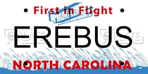 EREBUS North Carolina License Plate