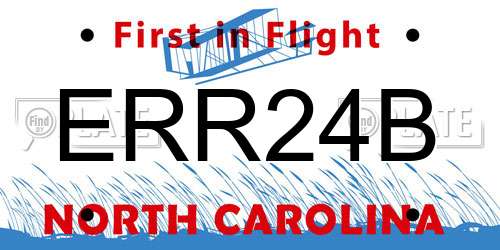ERR24B North Carolina License Plate