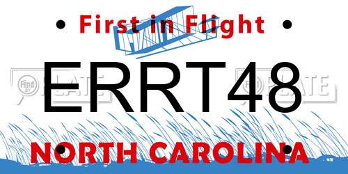 ERRT48 North Carolina License Plate