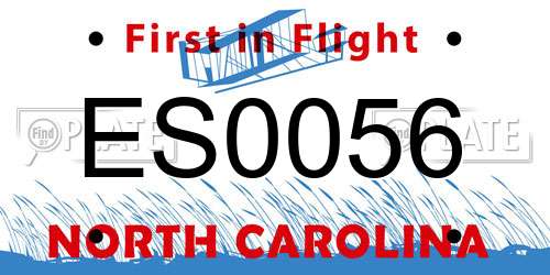 ES0056 North Carolina License Plate