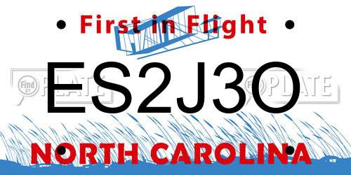 ES2J3O North Carolina License Plate