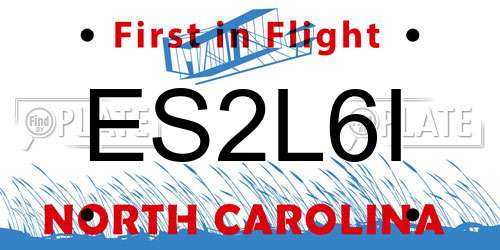 ES2L6I North Carolina License Plate