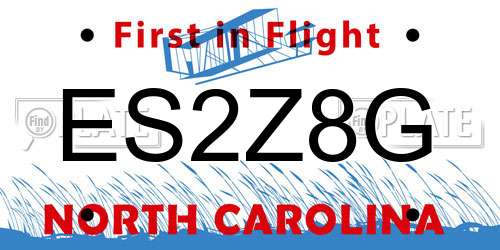 ES2Z8G North Carolina License Plate