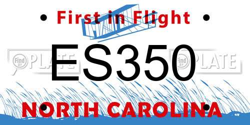 ES350 North Carolina License Plate