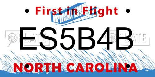 ES5B4B North Carolina License Plate
