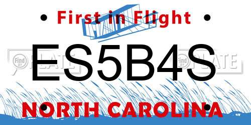 ES5B4S North Carolina License Plate